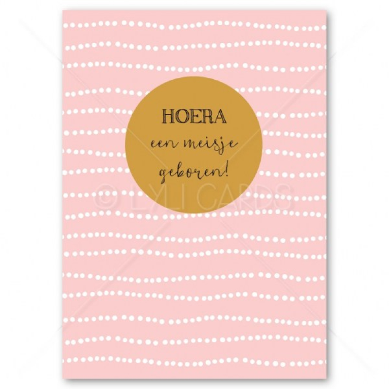 Postkaart | dochter | Roze stipjes