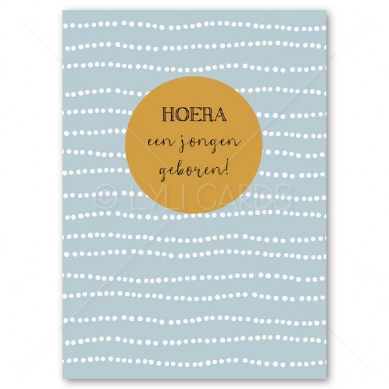 Postkaart | zoon | blauw stippen