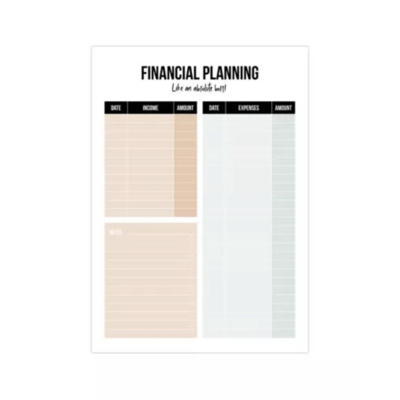 Financiële planner | A5 noteblock
