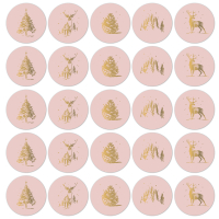 Sluitsticker | Winter Roze-Goud | 10 stuks