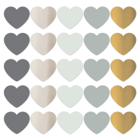 Sluitsticker | Hart multicolor chique | 10 stuks