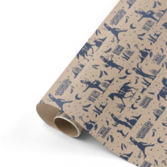 Inpakpapier | Sinterklaas | Kraft metallic blauw