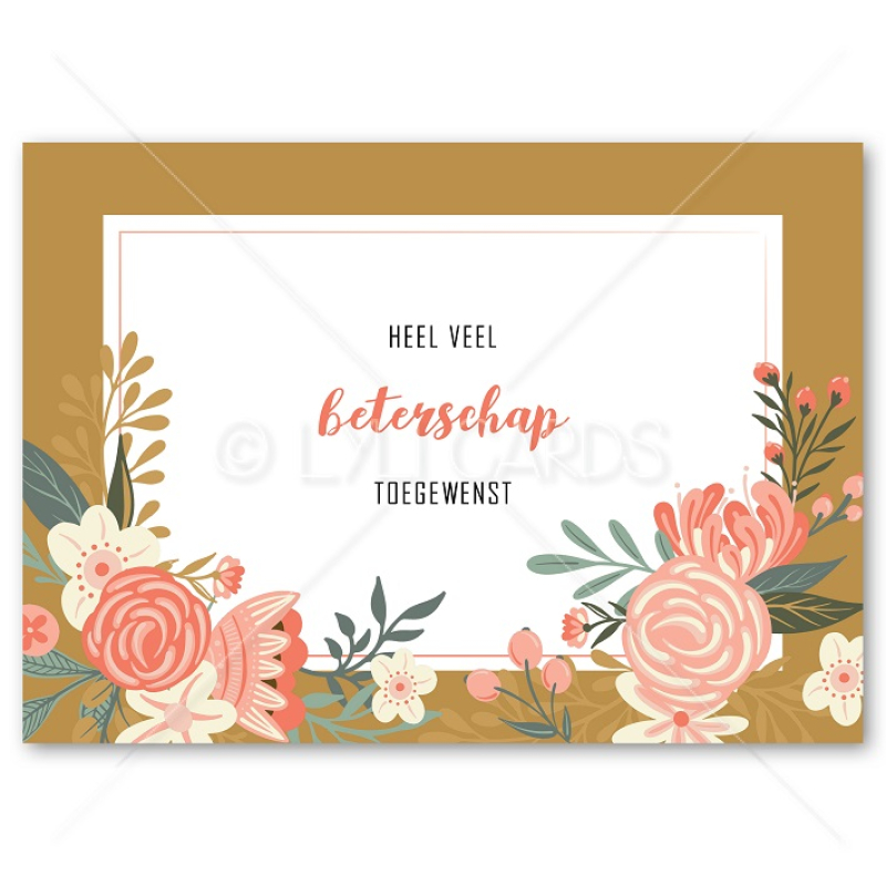 Postkaart | Beterschap | Heel veel beterschap toegewenst