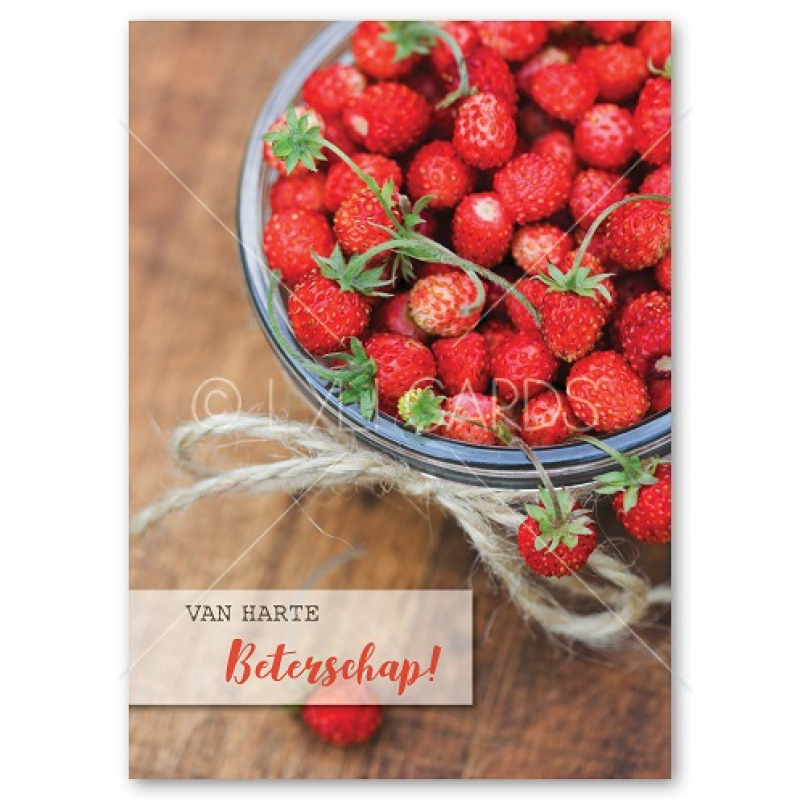 Wenskaart | Beterschap | Aardbeien