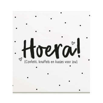 Ansichtkaart | Hoera (confetti, knuffels en …)