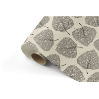 Inpakpapier | 50cm | 3M | zwart-naturel | blaadjes