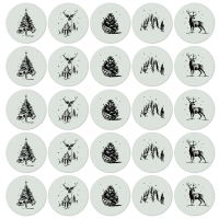 Sluitsticker | Winter Salie/zwart | 10 stuks