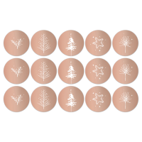 Sluitsticker | Kerst | rosegoud | 10 stuks