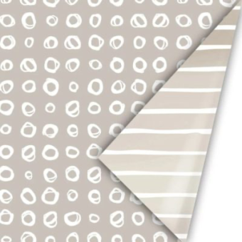 Inpakpapier | 50cm | 3M | dot design | grijs taupe wit