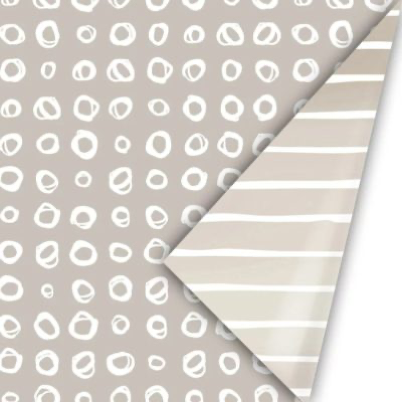 Inpakpapier | 50cm | 3M | dot design | grijs taupe wit