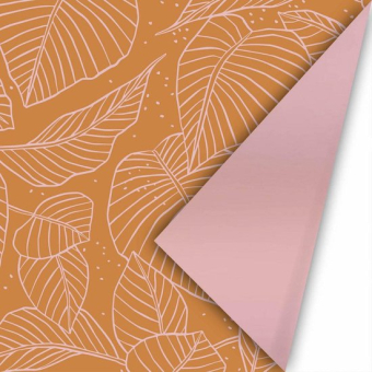 Inpakpapier | roest-roze- | leaves