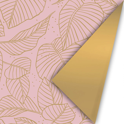Inpakpapier | roze-goud leaves