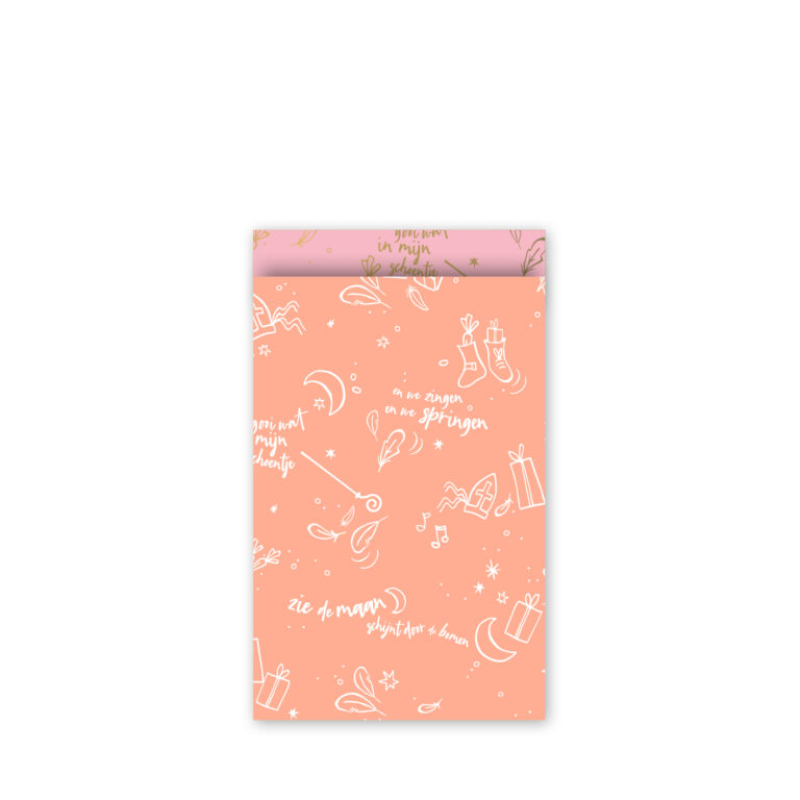 5 stuks Kadozakje | Sinterklaas | neonroze|  M 12x19 cm