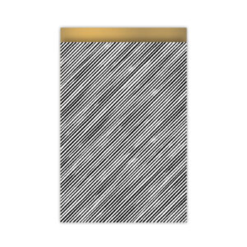 5 stuks Kadozakje | Gestreept | Zwart-wit-goud | L 17x25 cm