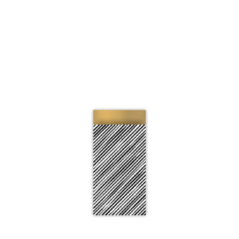 5 st Kadozakje | Gestreept | Zwart-Wit-Goud | S 7x13cm