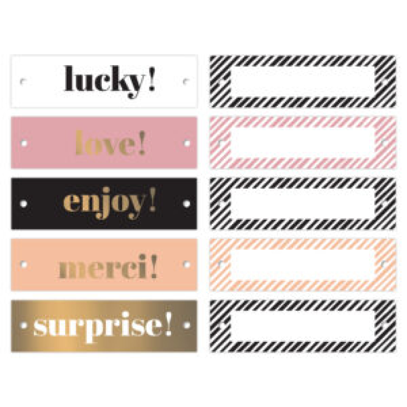 Kadolabels | Merci Enjoy Surprise Lucky Love | 5 stuks