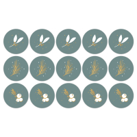 Sluitsticker | Petrol stickers | Goudfolie | 10 stuks