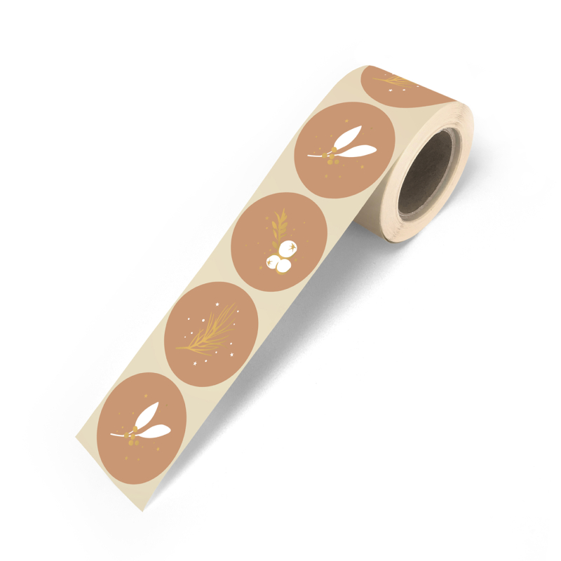 Sluitsticker | Caramel stickers | Goudfolie | 10 stuks