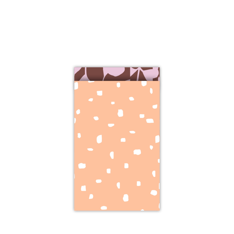 5 stuks Kadozakjes | Minimal dots |perzik/wit | M 12x19 cm 