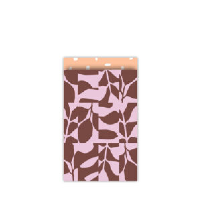 5 stuks Kadozakjes |Abstract Botanics | roze/bordoaux | M 12x19 cm 