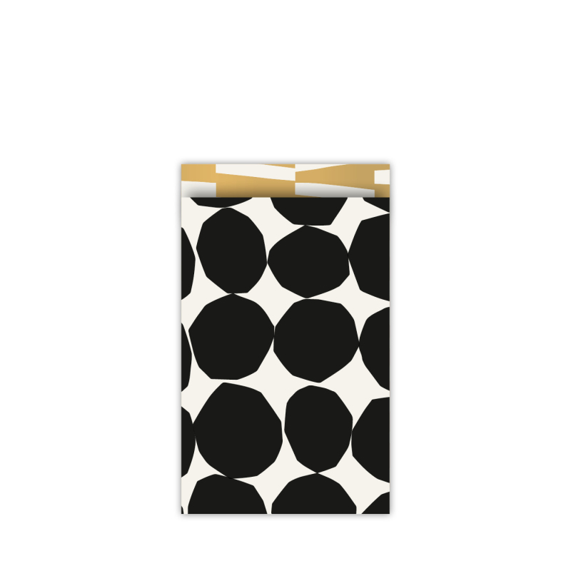 5 st Kadozakje | Sculpted Dots | Zwart-Wit | M 12x19 cm