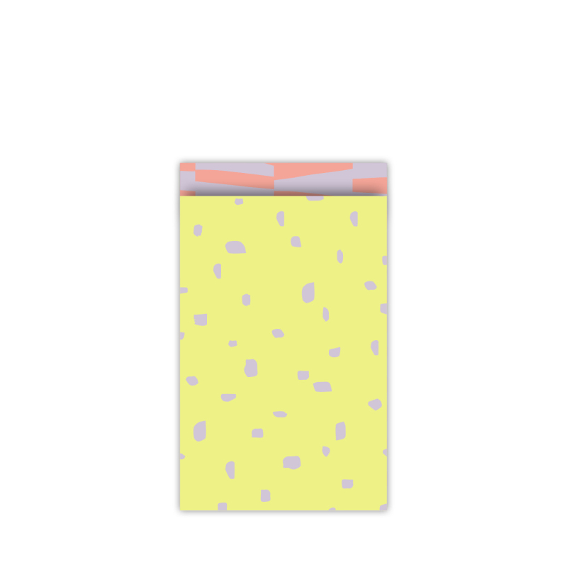 5 stuks Kadozakjes | Minimal dots | neon geel/lila| M 12x19 cm 