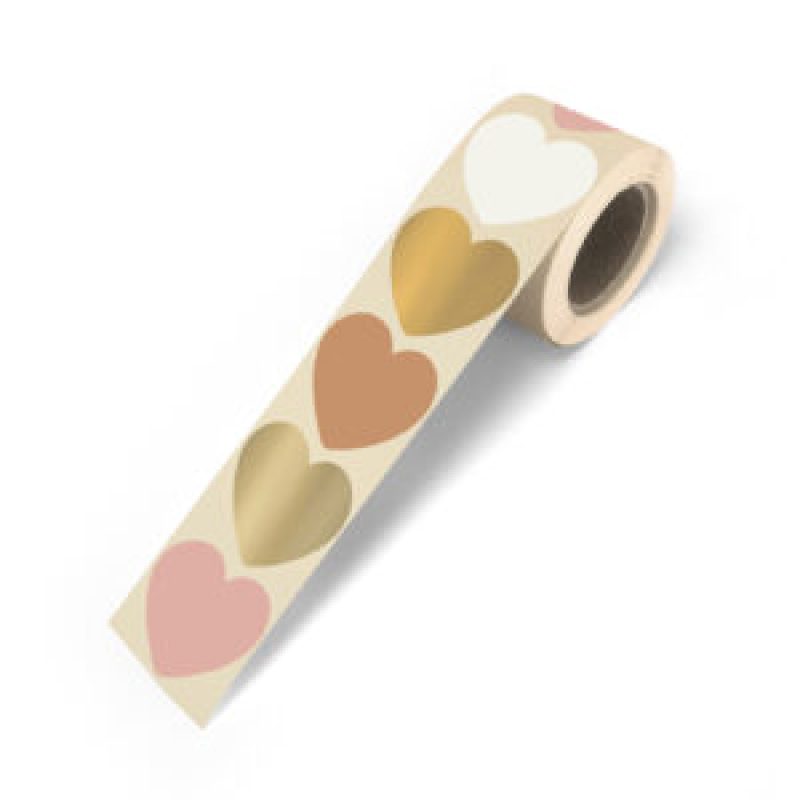 Sluitsticker | Hart multicolor zomer | 10 stuks