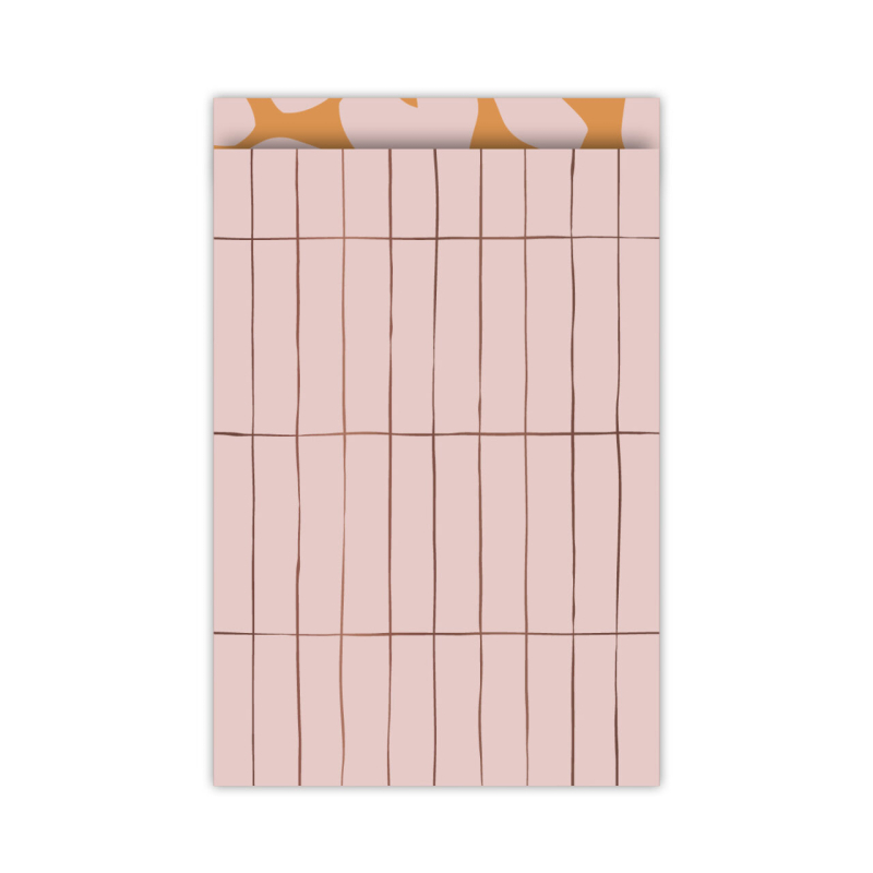 5 stuks Kadozakjes | slim tiles | roze/bruin | L 17x25 cm 
