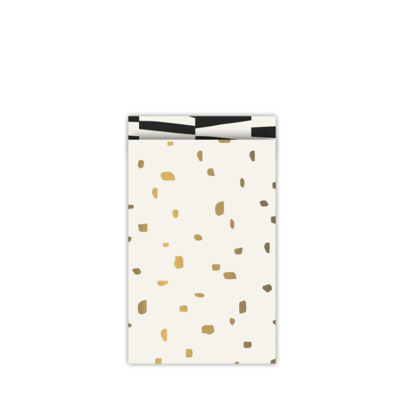 5 stuks Kadozakjes | Minimal dots | wit/goud | M 12x19 cm 