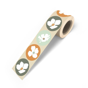 Sluitsticker | Bloem | warm | 10 stuks