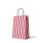 Papieren Draagtas | Medium | Lila/perzik | Streepjes