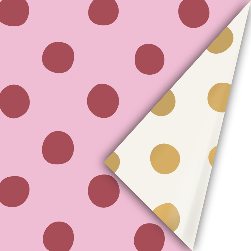 Inpakpapier | 50 cm | 3M | stippen | roze/rood