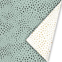 Inpakpapier | 50cm | 3M | salie groen - zwart | flocks