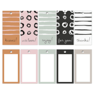 Kadolabel | Line art | 5 stuks