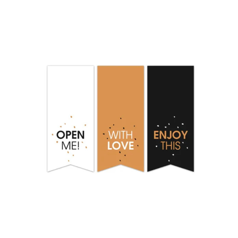 Sluitsticker | Vaantjes|Enjoy this, Open me, With love | 10 stuks