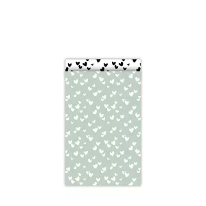 Kadozakje | Solo hearts | salie/wit | M 12x19cm | 5 stuks