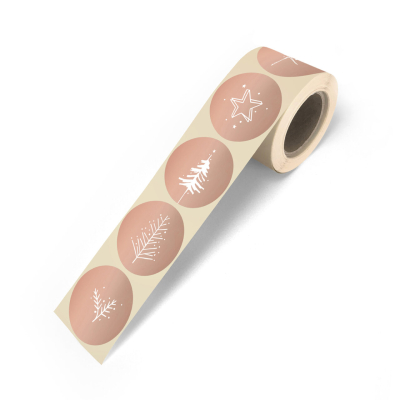 Sluitsticker | Kerst | rosegoud | 10 stuks