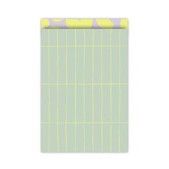 Kadozakje | gestreept | mint/geel | L 17x25 cm | 5 stuks