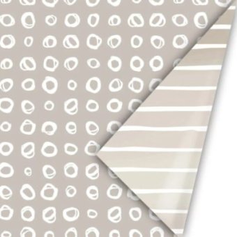 Inpakpapier | 50cm | 3M | dot design | grijs taupe wit