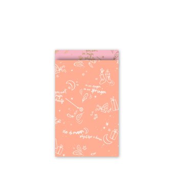 5 stuks Kadozakje | Sinterklaas | neonroze|  M 12x19 cm