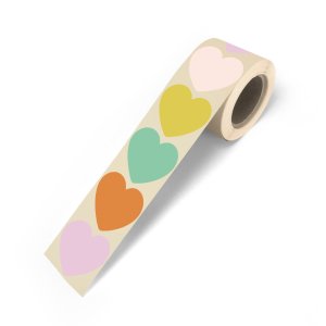 Sluitsticker | Hart multicolor lente | 10 stuks