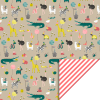 Kadozakje | Party animals Nude - Stripe fluor orange | L 17x25 cm | 5 stuks