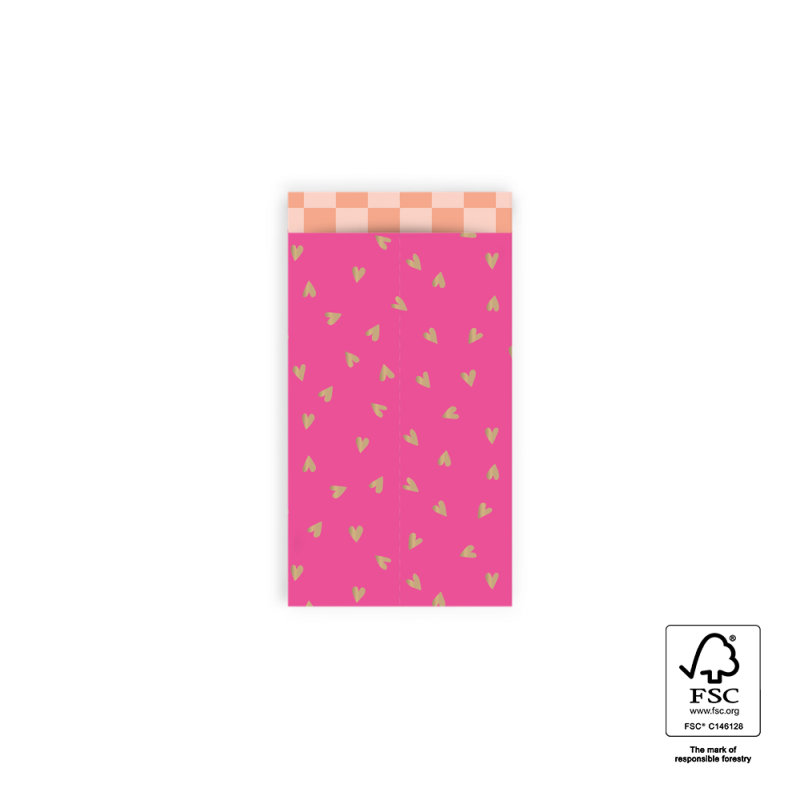 Kadozakje | Small Hearts Pink gold | S 7x13cm | 5 stuks