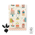 Kadozakje | Birthday cake - Stripe Peach | L 17x25 cm | 5 stuks