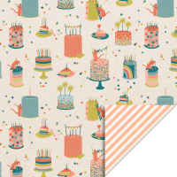 Kadozakje | Birthday cake - Stripe Peach | L 17x25 cm | 5 stuks