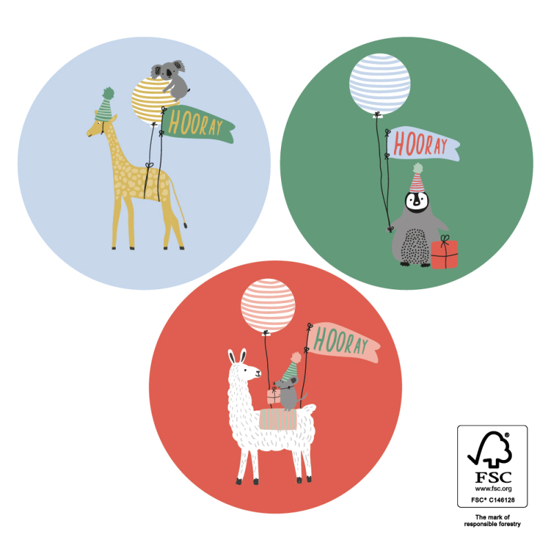Sluitsticker | Party animals | 10 stuks