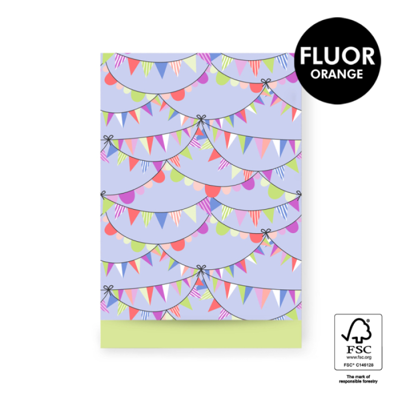 5 stuks Kadozakjes | Feestslingers | blauw en limegroen | M 12x19 cm 