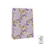 Blokbodemzak XL | Lila veldbloemen | 27 x 15 x 34 cm