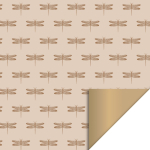 Inpakpapier | 70 cm | 2 m | Libellen | Beige en goud 