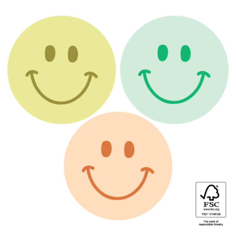 Sluitsticker 55mm | Smiley |pastel  | 10 stuks